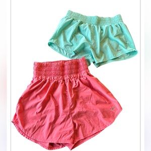 Nike Dri-Fit Coral and Mint Running Shorts (2Pr.) Size Medium